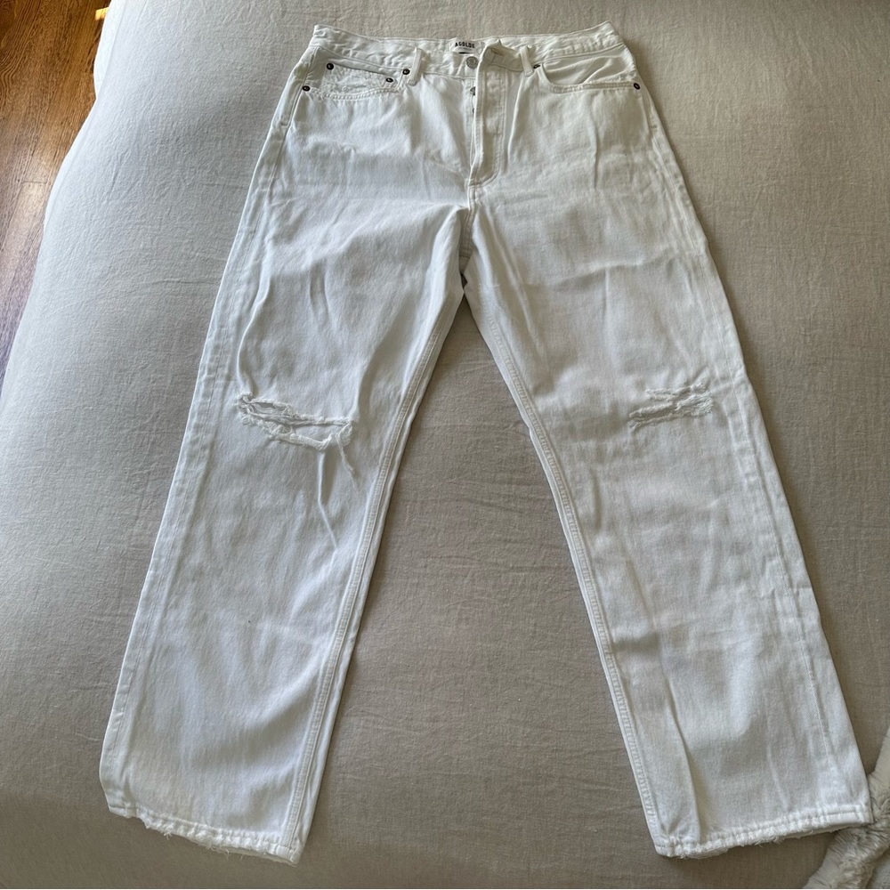 Agolde High Rise White Jeans. Size 31